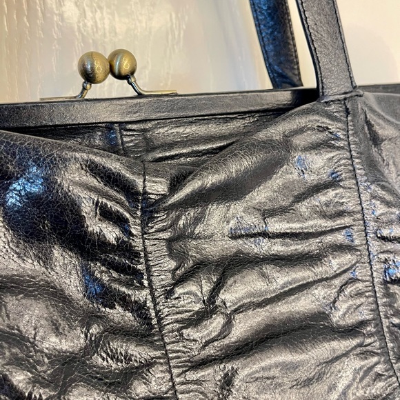 Rare HTF Hobo international ruched frame doctor bag xl drop straps - Picture 3 of 4